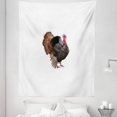 thumbnail image 1 of Turkey Tapestry, Realistic Bird Picture Thanksgiving Day Family Dinner Theme Farm Animal Photo, Fabric Wall Hanging Decor for Bedroom Living Room Dorm, 5 Sizes, Black Brown Coral, by Ambesonne, 1 of 1