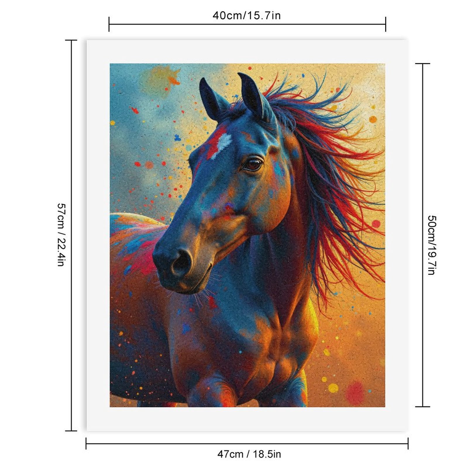 Paint by Numbers Kit for Adults, Colorful Horse Vibrant Background Paint by Numbers, Easy Paint by Numbers Kit for Adults Beginner, DIY Adult Paint by Number Kits on Canvas, 12x16in Home Decor