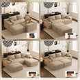 thumbnail image 5 of Wilayok 108" Oversized L-Shaped Sectional Sofa, Fluffy Corduroy Cloud Couch with 2 Ottomans, Plush Memory Foam Boneless Modular Sectional Couch for Living Room Small Space, Light Brown, 5 of 8