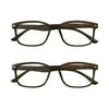 2 Packs Womens Square Frame Blue Light Blocking Computer Reading Glasses Classic Style Readers +4.00