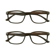 2 Packs Womens Square Frame Blue Light Blocking Computer Reading Glasses Classic Style Readers +4.00