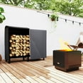 thumbnail image 2 of Outsunny 4ft Firewood Rack with Cover Wood Storage Holder Black, 2 of 10