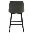 thumbnail image 5 of CHITA 27 inch Counter Height Swivel Bar Stools Low Back Set of 2, Metal Base, Faux Leather in Retro Gray, 5 of 10