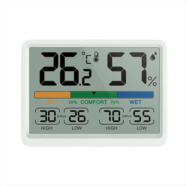 Termómetro e Higrómetro Electrónico para Interiores, Instrumento de Medición Visual de Temperatura y Humedad para el Hogar