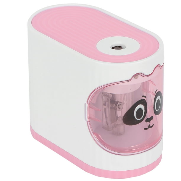Fyearfly Sacapuntas Eléctrico - Papelería De Dibujos Animados En El Aula Parada Automática Ranura para Virutas De Gran Capacidad con Base Antideslizante para Niños Estudiantes Artistas(Pink)