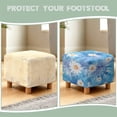 thumbnail image 6 of SCRAWLGOD Daisy Tie-Dye Print Blue Square Ottoman Slipcover, Removable Washable Footrest Stool Cover Foldable Storage Furniture Protector Elastic Ottoman Cover for Pets, 6 of 7