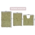 thumbnail image 3 of Home Weavers Bell Flower Collection 100% Cotton Non-Slip Bathroom Rug Set Machine Washable Bathroom Rug-17"x24", Bath Rug- 21"x34", U Shaped Contour- 20"x20", Green Color 3 Piece Bath Carpet set, 3 of 9