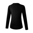 thumbnail image 2 of Women's Autumn And Winter Plus Velvet Yoga Long-sleeved Fitness Running Sports Training Clothes Slim Quick-drying Stretch Top Women T-shirt Black Top L, 2 of 12