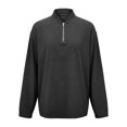 thumbnail image 4 of Men's Quarter Zip Pullover Sweater Casual Fall Winter Family Outfit Warm Neck with Pockets Dark Gray L, 4 of 4