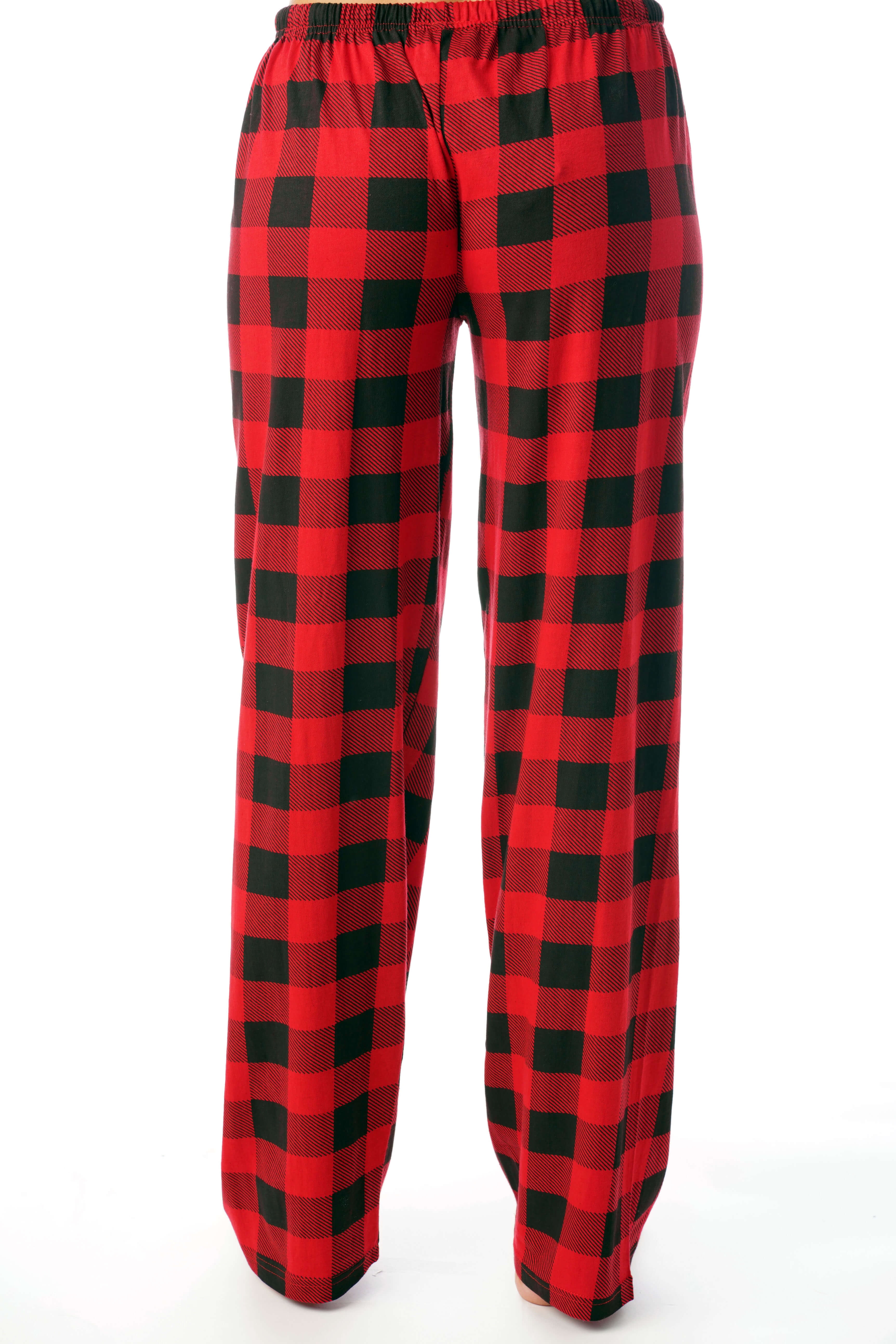 Just Love Women Buffalo Plaid Pajama Pants Sleepwear (Red Black Buffalo ...