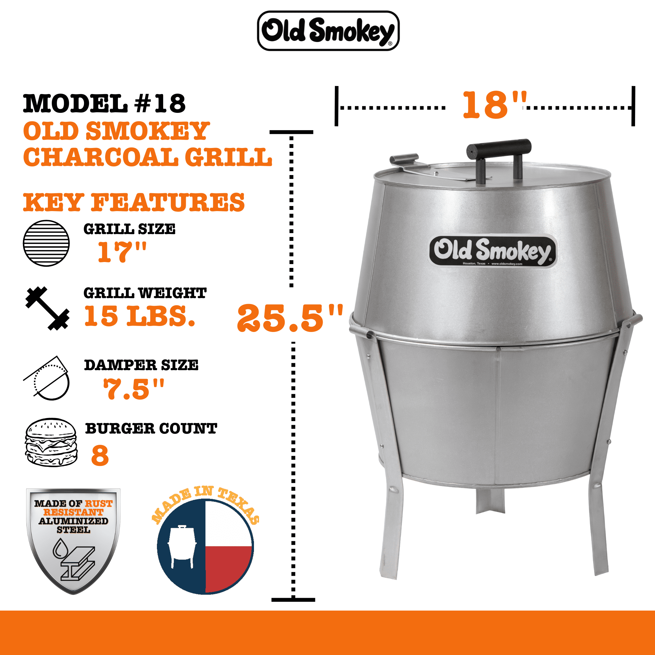 Old Smokey #18 Charcoal Grill