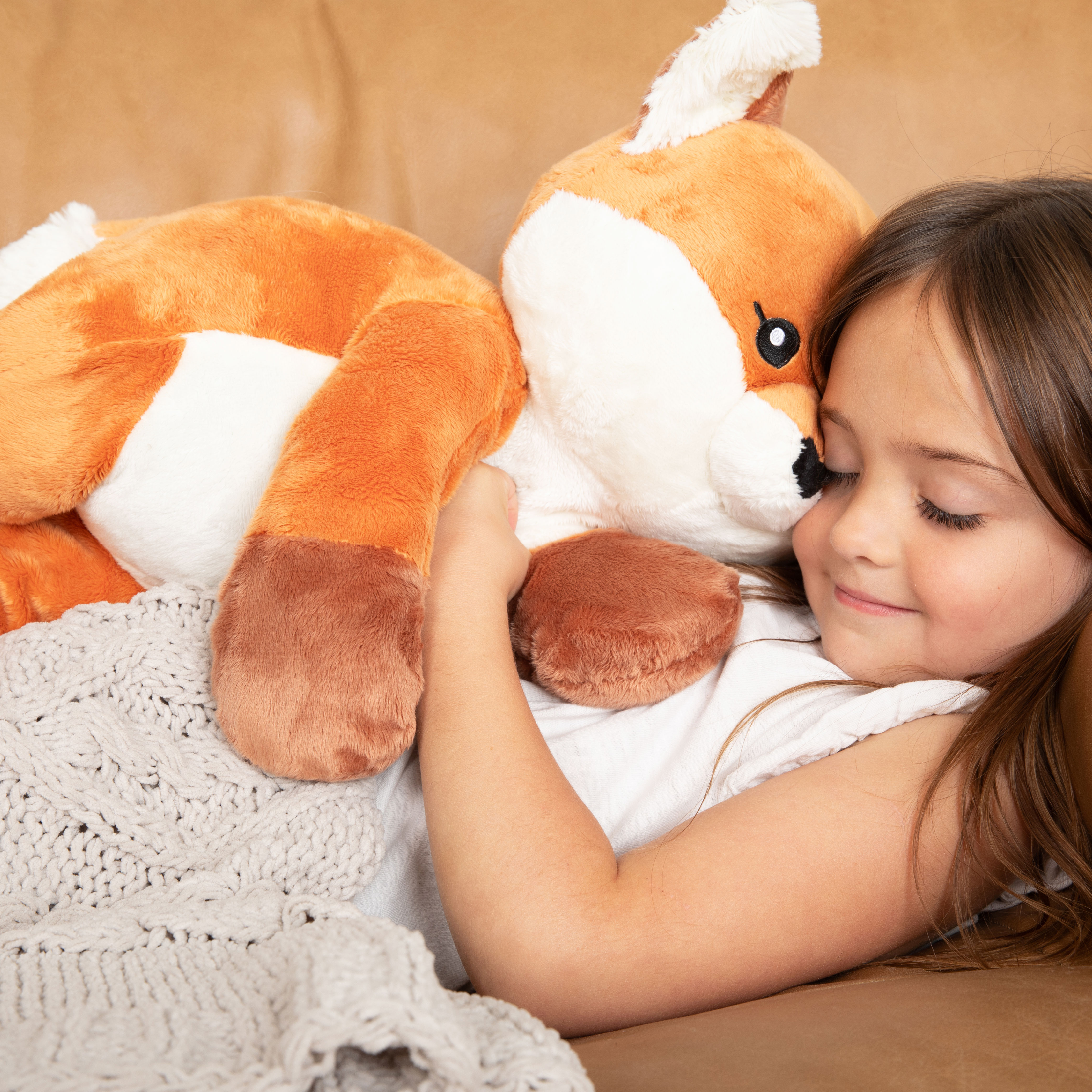 Hugimals Forrest the Fox 4.5lbs Weighted Self Care Stuffed Animal Stress and Anxiety Relief Plush for Adults and Kids