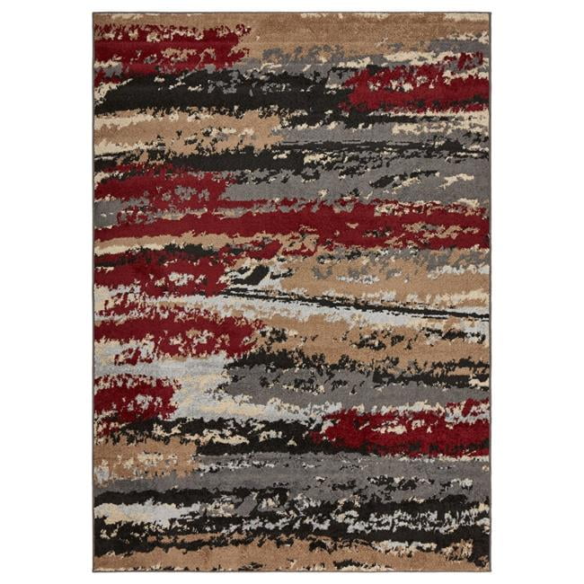 Lr Home Infin81311anb5272 Infinity Contemporary Abstract Indoor Area Rug 44 Anthracite Burgundy 5 2 X 7 Ft 2 In Walmart Canada