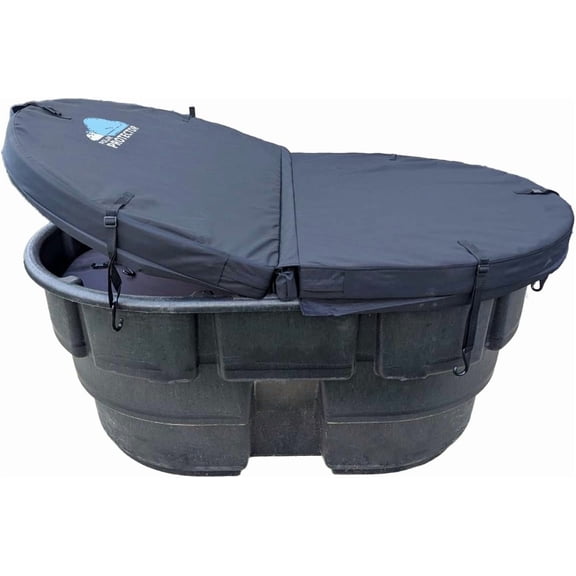 150 Gallon Oval Stock Tank Hard Insulated Hinged Hot Tub Cover Ice Water Therapy Ice Bath Cold Water 150 Gallon Oval Stock Waterproof Rip Proof Tough Keeps Tanks Clean