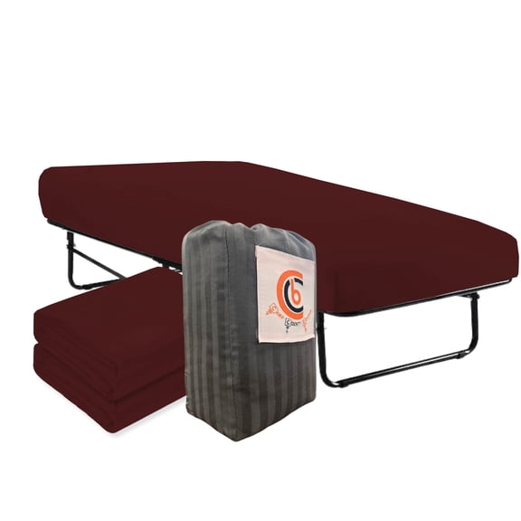 Cot Sheet 30" x 80" x 9" for Camping - 2 Piece Cot Fitted Sheet - Narrow Twin/Camp Rvs Bunk/Guest Beds/Camping Cot/Travel Trailers/Spilt Queen Bed, Burgundy Solid