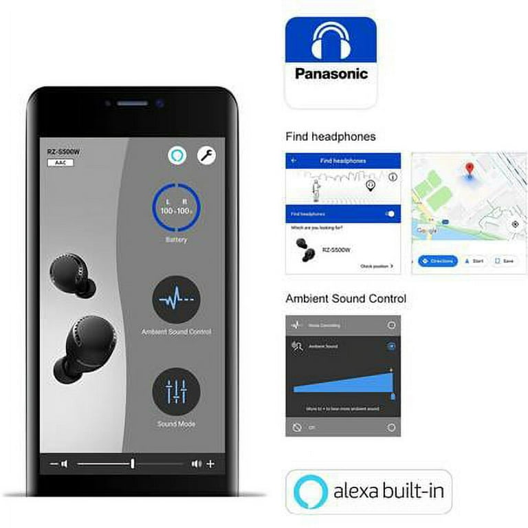 Panasonic RZ-S500W True Wireless Earbuds, Bluetooth, Dual Panasonic RZ-S500W True Wireless Earbuds, Bluetooth, Dual