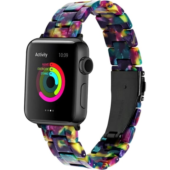 REQO Compatible for Apple Watch Ultra Band 38mm 40mm 41mm 42mm 44mm 45mm 49mm Fashion Resin Replacement Bracelet Watch Bands for Women MEn Compatible with iWatch Series 9 8 7 6 5 4 3 2 1 SE Ultra 2