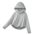 thumbnail image 2 of Spazoro Girls UPF 50+ Sun Protection Jacket, Lightweight Quick Dry Breathable Hooded Zip Up Fashion Clothes for Outdoor Gray Size 11-12, 2 of 8