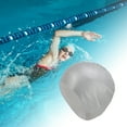 thumbnail image 2 of Gorro de natación geométrico impermeable de silicona de 1 pieza en tono plateado gris, 2 of 5