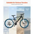 thumbnail image 5 of KFFKFF Hill Cycle, 26-inch ATB Bike with Comprehensive Double Suspension, 21 Gears Rotary Shift, Cushioned Seat, Twin Disk Brakes, Alloy Aluminum Structure, Recreational Biking for Adults, 5 of 9