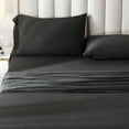 thumbnail image 5 of PURE ERA 100% Jersey Cotton 3pc Bed Sheet Set Super Soft Breathable Fits Mattress Up to 20" Extra Deep Pocket Charcoal Gray Twin, 5 of 8