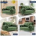 thumbnail image 2 of BedLuxury 47’’ Wide LoveSeat,2-seat Chenille sofa with 2 Pillows for Living Room and Small Spaces,Green, 2 of 7