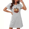 thumbnail image 1 of Pyjama d'Halloween pour Femmes, Grande Taille, Chemise de Nuit Courte avec Imprimé Poitrine et Col Rond, Vêtements de Nuit Confortables pour Tenue Décontractée, 1 of 3