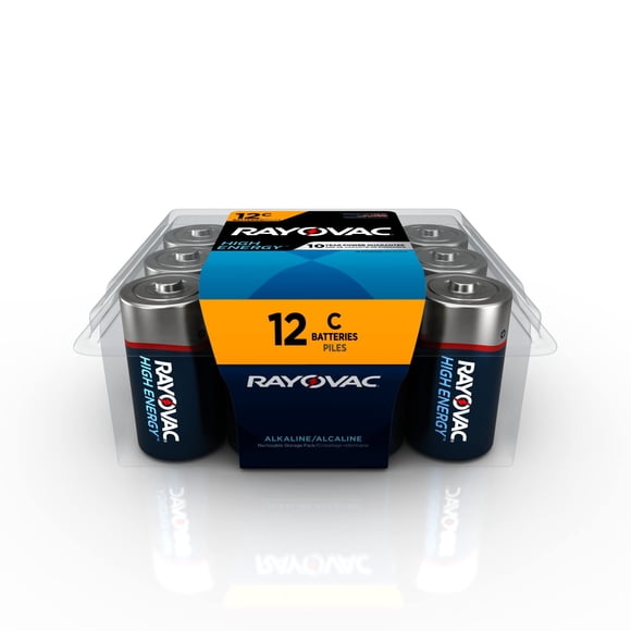 Batería Rayovac C Cell, 12 unidades, alcalina de alta energía