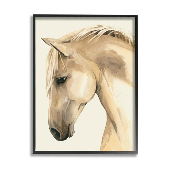 Stupell Industries Country Horse Farm Animal Portrait Graphic Art Black Framed Art Print Wall Art, Design by Grace Popp
