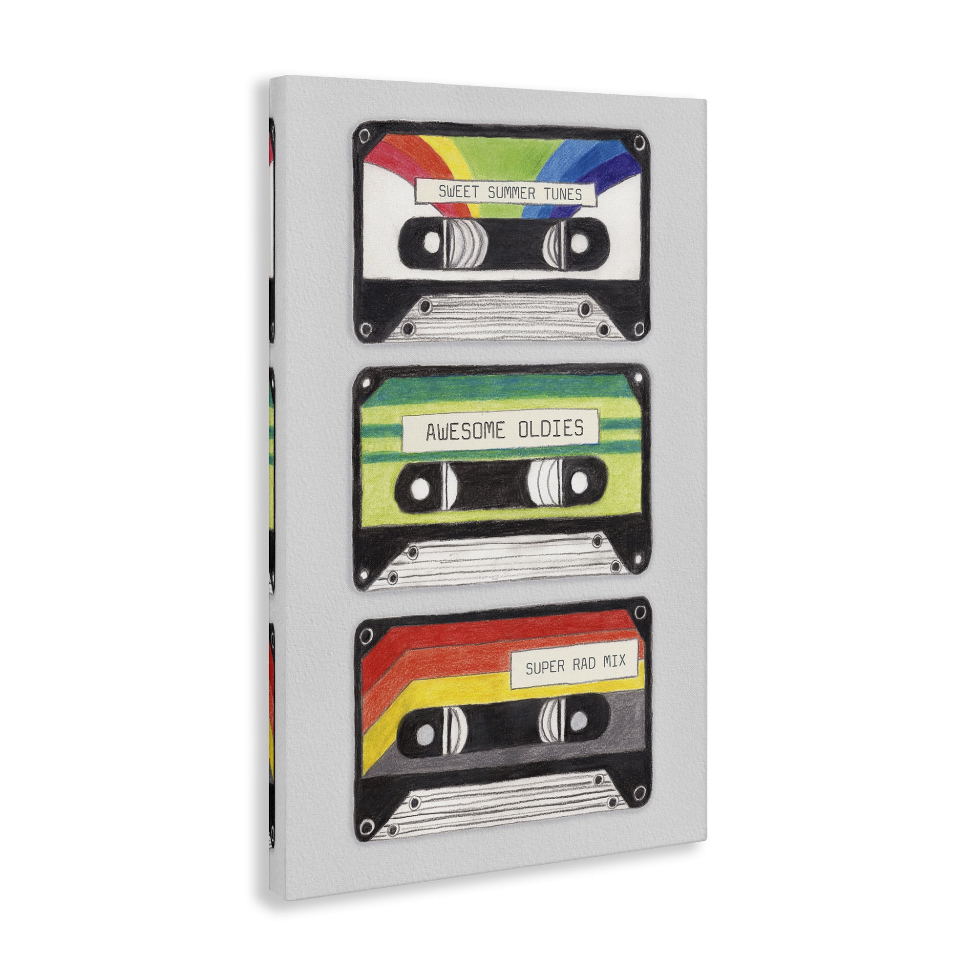Stupell Industries Retro Cassette Tapes Performing Arts Painting Gallery Wrapped Canvas Art Print Wall Art, 30 x 45