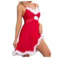 thumbnail image 5 of Lencería de encaje Gibobby para Mujer sexy Hollow Rojo Christmas Tanga Set XL, 5 of 5