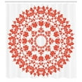 thumbnail image 3 of Ambesonne Mandala Shower Curtain, Hungarian Round Folk Art, 69"Wx70"L, White and Vermilion, 3 of 3