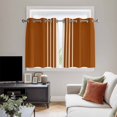 thumbnail image 5 of Burnt Orange Beige Striped Kitchen Curtains Short 45 Inch Length, Modern Farmhouse Retro Lines Grommet Top Bedroom Living Room Curtains, Light Filtering Cafe Curtain Drapes 2 Panels Set 84''x45'', 5 of 9
