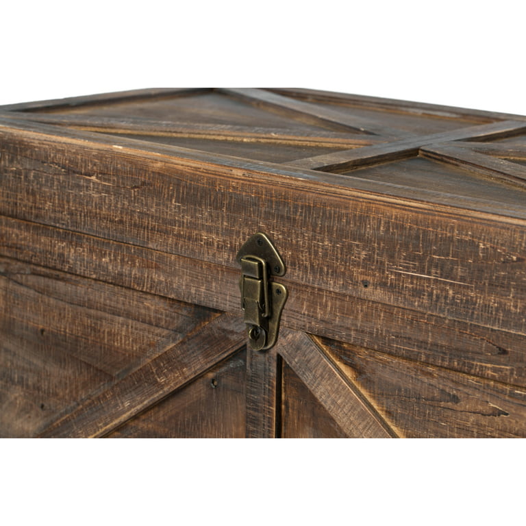 Wooden Coffee Table Chest Vintage Style, Storage Trunk Chest, Cottage Table  Box