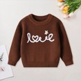 thumbnail image 2 of CAUYDY Toddler Baby Boy Girl Sweater Embroidered LOVE Outfits Long Sleeve Pullovers Fall Winter Clothes(L101-Blue,3-4 Y), 2 of 9