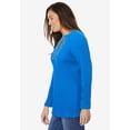 thumbnail image 5 of Woman Within Plus Size Embroidered Thermal Henley Tee, 5 of 6