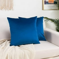 Knubmt 2 Pack Square Throw Pillow Covers with Zipper, Decorative Soft Velvet Pillows Case Cushion Case for Couch Sofa Bed, 24 x 24 inches