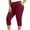 *1-Wine, variant on VBVC Women's Elastic Waist Capri Jogger Pants , Lightweight Stretchy Cropped Pants For Women,Ladies' Athletic Trousers with Visible Stitching Pockets,Beige,XL-5XL