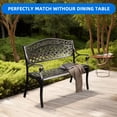thumbnail image 5 of Dextrus 39.4" Patio Garden Bench, Anti- Rust Cast Iron Cast Aluminum Frame for Outdoor Garden, Balcony, Backyard, Entryway, Hammered Bronze, 5 of 8