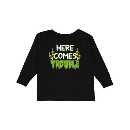 

Inktastic Here Comes Trouble Gift Toddler Boy or Toddler Girl Long Sleeve T-Shirt