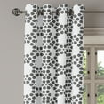 thumbnail image 2 of Ambesonne Grey and White Grommet Curtain, Flower Grid, 50" x 96", Charcoal Grey with White, 2 of 6