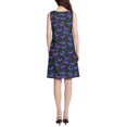 thumbnail image 3 of FORMRS Summer Dress for Women Loose U Neck Sleeveless Midi Beach Sundresses with Pockets, Purple Cartoon Bats Pattern, 3 of 8