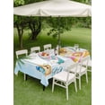 thumbnail image 4 of Outdoor Tablecloth with Umbrella Hole for Patio/Picnic/Party/Camping, Summer Beach Surfboard Waterproof Table Cloth Rectangle Table Cover Washable, Tropical Palm Tree Swimming Ring (54"x 80"), 4 of 9