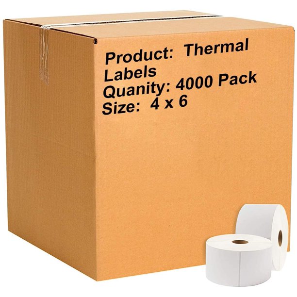 Pack of 4000 Direct Thermal Labels 4 x 6. Very Sticky. Made in The USAFanfold Thermal Shipping ...