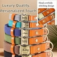 thumbnail image 4 of Personalized Dog Collars Custom with Name & Pattern Adjustable Nylon Leather Collar with Metal Buckle for Small Medium Large Dogs Engraved Phone Number Lightweight & Comfortable Scratch-Proof, 4 of 7
