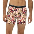 thumbnail image 2 of Rateoe gold Skull Guitar record Print Men’s Underwear Boxer Briefs Soft Comfortable Underwear Boxer Briefs, Long Leg Briefs,Anti-chafing Boxer Briefs, 2 of 7