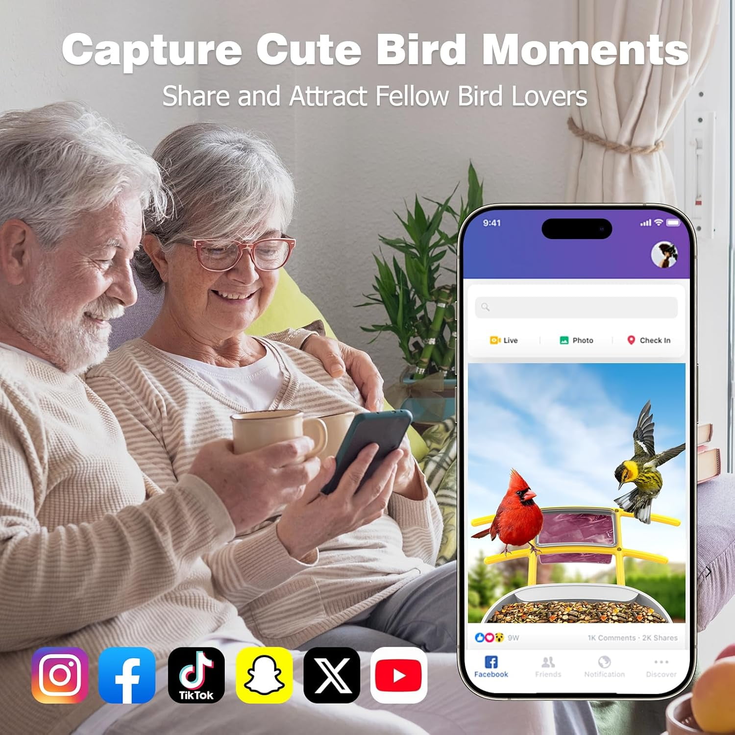 Asivwid Bird Feeder with Camera, Smart Bird Camera with Solar Panel, AI Identify 10000+ Species, - Auto Capture Videos, Gifts for Birdlovers Mom Dad