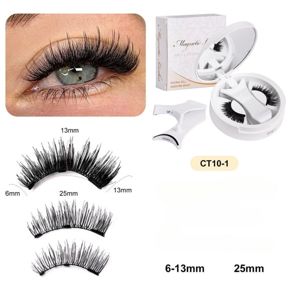 YYDD Fashionable Beauty Magnetic False Eyelash Kit - Glue-Free, No Makeup Remover Needed, Reusable Set