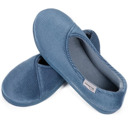 

HomeTop Women s Cozy Corduroy Memory Foam Loafer Slippers with Coral Velvet Lining
