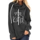 thumbnail image 3 of Suéter Informal Para Mujer, Con Cordón Sudaderas Con Capucha Informales Para Mujer Poliéster Suave Amigable Con La Piel Estampado De Moda Para La Vida Diaria ANGGREK Gris L, 3 of 5